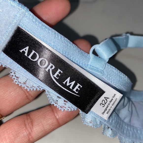 Adore Me Light Blue Floral Print Wire Bra 34B - Picture 7 of 9
